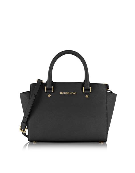 michael kors selma medium top zip satchel black saffiano|Michael Kors selma satchel.